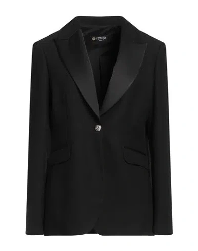 Camilla  Milano Camilla Milano Woman Blazer Black Size 10 Polyester