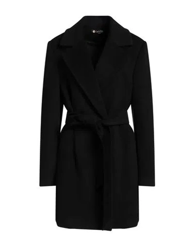 Camilla  Milano Camilla Milano Woman Coat Black Size 14 Polyester, Viscose, Elastane