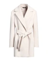 Camilla  Milano Camilla Milano Woman Coat Cream Size 14 Polyester, Viscose, Elastane In White