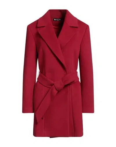 Camilla  Milano Camilla Milano Woman Coat Red Size 10 Polyester, Viscose, Elastane In Burgundy