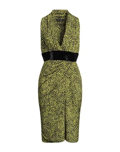 Camilla  Milano Camilla Milano Woman Midi Dress Yellow Size 6 Polyester, Elastane, Polyamide, Metallic Fiber