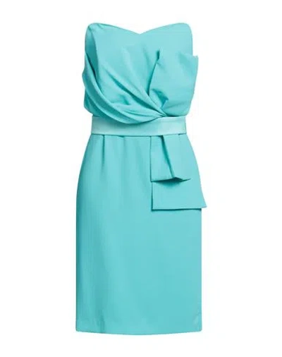 Camilla  Milano Camilla Milano Woman Mini Dress Turquoise Size 10 Polyester, Nylon, Elastane In Blue