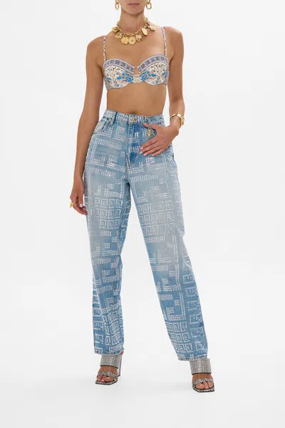 Camilla Milla Mystic Monogram Girlfriend Jean Denim In Blue