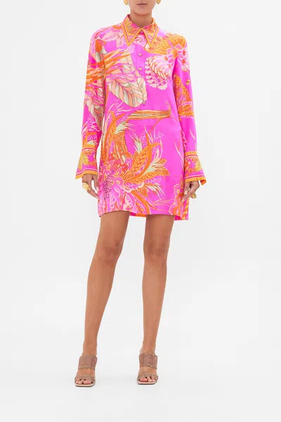 Camilla Mini Shirt Dress A Heart That Flutters In /purple