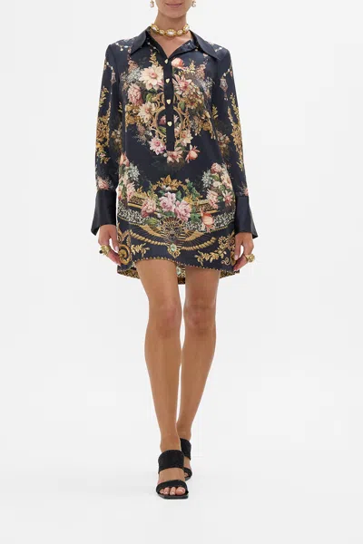 Camilla Mini Shirt Dress Dynasty Daze In Black