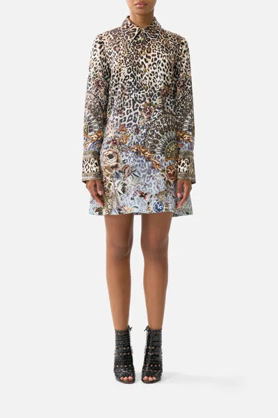 Camilla Mini Shirt Dress Fiesta In Multi