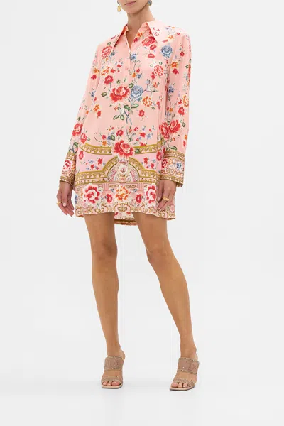 Camilla Mini Shirt Dress Majestic Milla In Pink