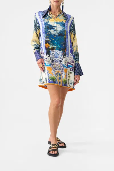 Camilla Mini Shirt Dress Song Of Saint Anthony In Multi