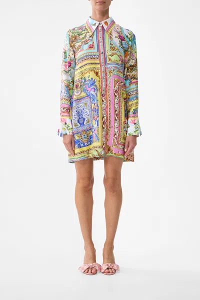 Camilla Mini Shirt Dress Spirit Of Santa Maria In Multi