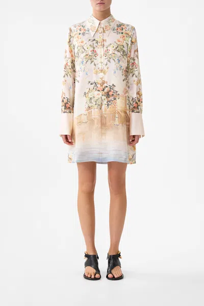 Camilla Mini Shirt Dress Twilight In Istanbul In White
