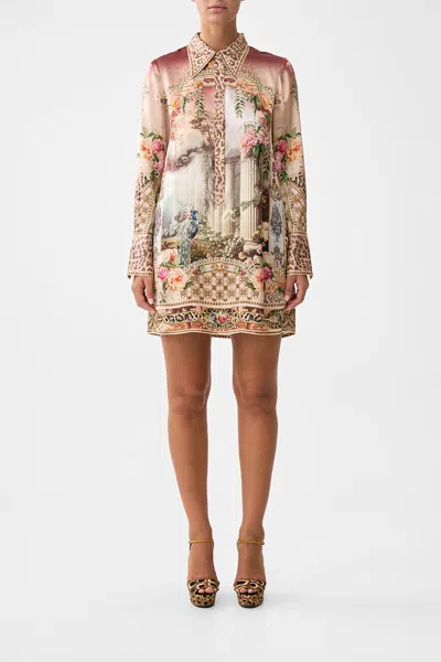 Camilla Mini Shirt Dress Watercolour Wonderland In Multi