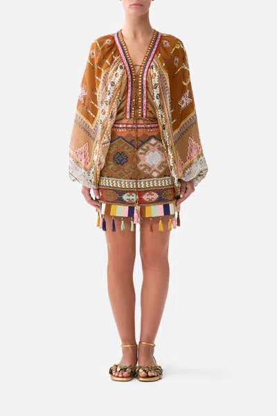 Camilla Mini Skirt Fabric Of Time In Brown