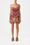 Camilla Minimal Shift Dress Patchwork Alchemy In Red