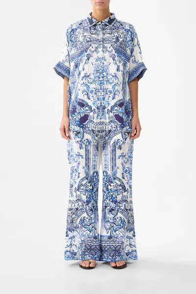 Camilla Minimal Wide Leg Pant A Tiled Wonderland In Multi