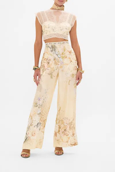Camilla Minimal Wide Leg Pant Adorned In Antiquity