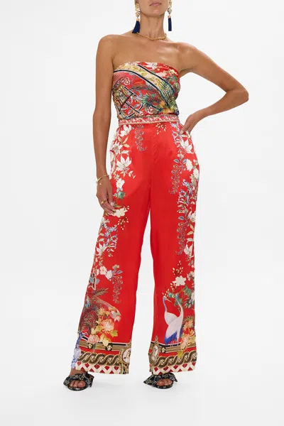 Camilla Minimal Wide Leg Pant Lisboa Luxe In Red
