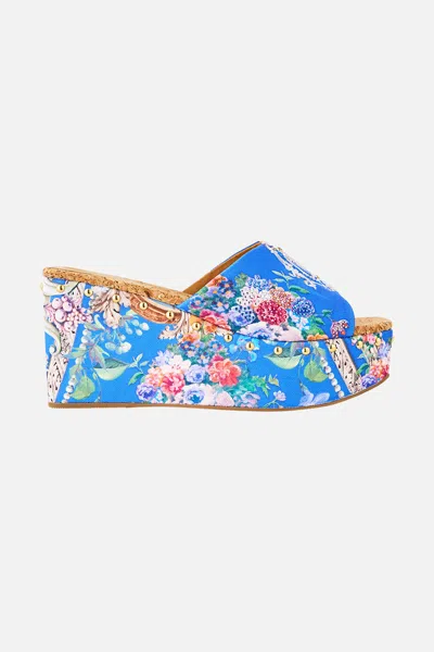 Camilla Miray Wedge Mule Ottoman Opulence In Blue