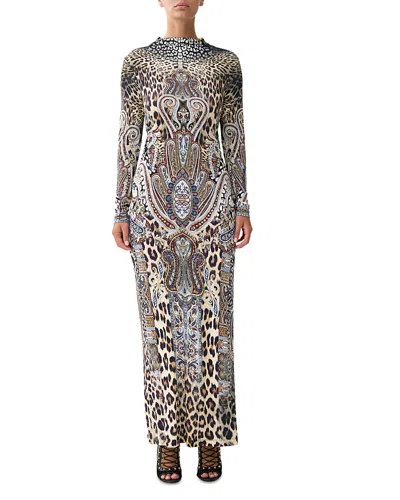 Camilla Mixed Print Open Back Dress