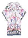 Camilla Panelled Wrap Kaftan Monserrate Magic In White