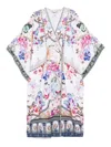 Camilla Panelled Wrap Kaftan Monserrate Magic In White