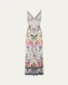 Camilla Monserate Magic Crystal-embellished Floral-print Linen Maxi Dress In Monserrate Magic