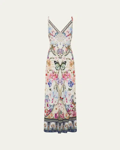 CAMILLA MONSERRATE MAGIC V-NECK BIAS SLIP DRESS