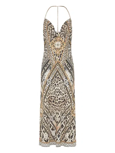 Camilla Mosaic Muse Midi Dress In Neutral