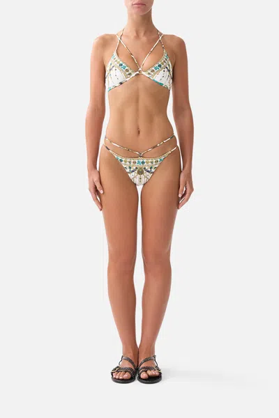Camilla Multi Strap Halter Tri Bikini Top With Trim Chain Gang