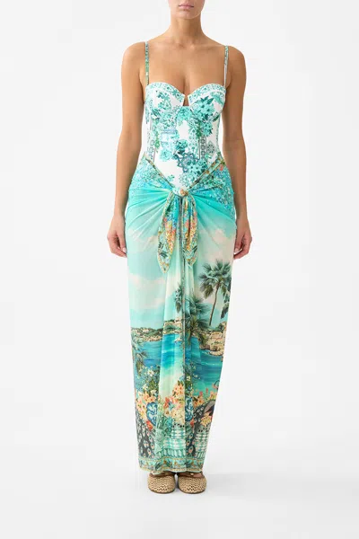 Camilla Multi Wear Long Sarong Balearic Bebé In Green