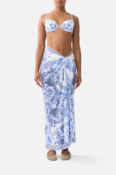 Camilla Multi Wear Long Sarong Ceramic Panoramic In Pink