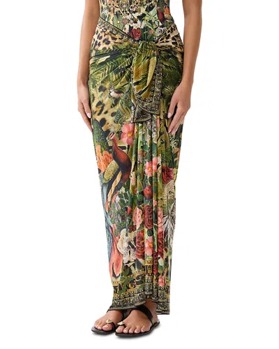 Camilla Multi Wear Long Sarong In Green