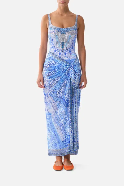 Camilla Multi Wear Long Sarong The Bosphorous In Blue
