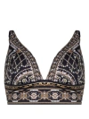 Camilla Graphic-print Triangle Bikini Top In Grey