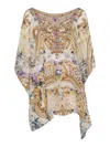 Camilla Mixed Animal-print Silk Tiered Mini Shirtdress In Multicolour
