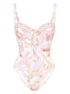 Camilla Womens Sew Yesterday Balconette Stretch Recycled-polyamide Swimsuit In White