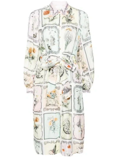 Camilla Graphic-print Silk Shirt Dress In Multicolor