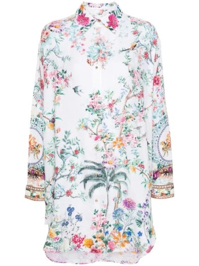 CAMILLA MULTICOLORED PLUMES AND PARTERRES SHIRT