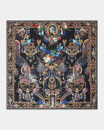 Camilla Night Garden Silk Twill Scarf In Multi