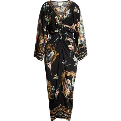Camilla Noble Endeavors Twist Front Long Sleeve Jersey Dress In Black