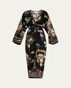 Camilla Noble Endeavours Long Split-front Twist Dress In Black