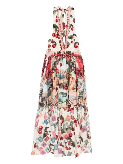 Camilla Notes From The Road Halter Dress In Multi