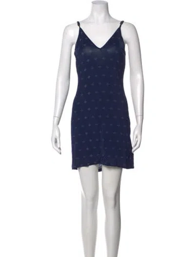 Pre-owned Camilla Nylon Mini Dress In Blue