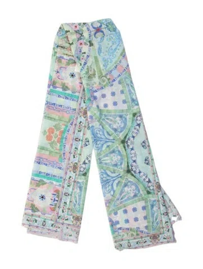Pre-owned Camilla Nylon Printed Scarf W/ Tags In Blue