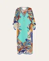 Camilla V Neck Kaftan With Ties Oasis Oracle In Oasis Oracle