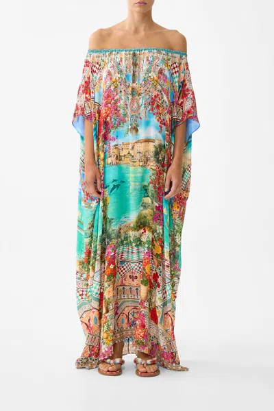 Camilla Off Shoulder Kaftan Meet Me In Mallorca In Multi