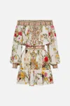 Camilla Silk Off-the-shoulder Mini Dress