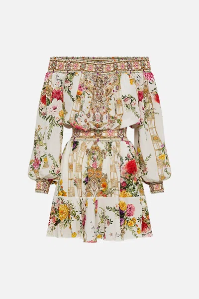 CAMILLA OFF SHOULDER SHORT DRESS EGYPTIAN ROSE