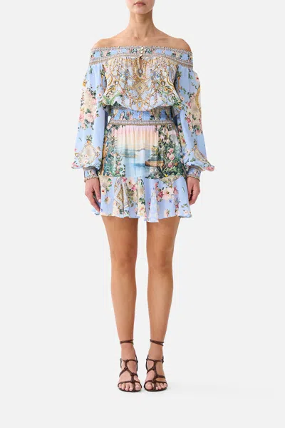 Camilla Off Shoulder Short Dress Sisi Society In Multi
