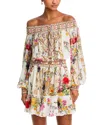 Camilla Silk Off-the-shoulder Mini Dress In Egyptian Rose