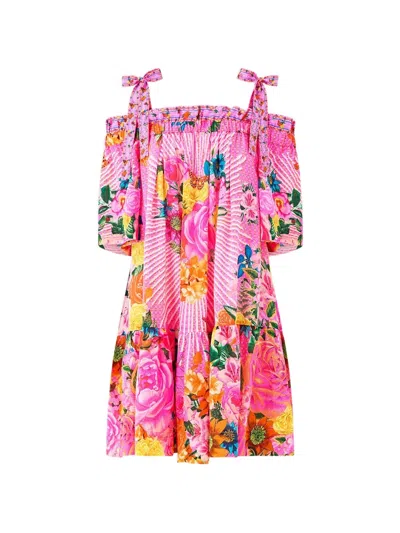 Camilla Off-shoulder Frill Mini Dress In Pink